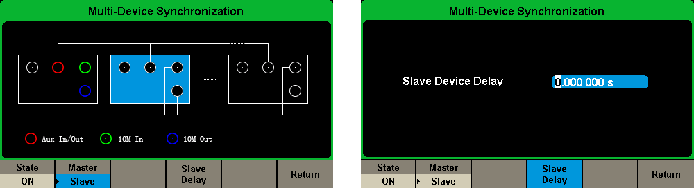 按下Slave Delay下放的软键即可进行编辑