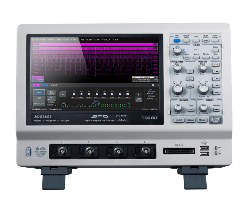 图4  中国首款智能示波器SDS3054的面板上标识了最高采样率4GS/s